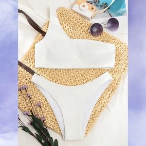White One Shoulder Bikini